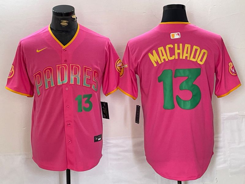 Men San Diego Padres 13 Machado Pink Jointly 2024 Nike MLB Jersey style 5